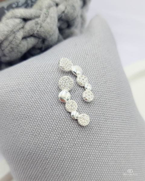 Brinco Ear Cuff Bolinhas - Prata 925