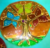 Atrapasol con vitral y cairel - Árbol Mariposas