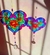 Atrapasol con vitral y cairel - Corazón con Rosas