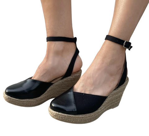 Modelo 3332 lona negro, charol negro