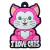 Chaveiro I love Cat Rosa