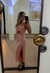 Vestido de seda rosa