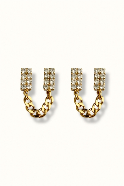 Brinco com zircônia e corrente - comprar online