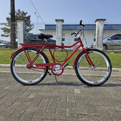 Bicicleta aro 26 WRP Barra Circular, Aros FREERIDE, Freio V-Brake, Selim Kalf- Vermelho