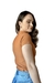 Blusa Alice – Gola Alta, Manga Curta, em Poliamida Premium
