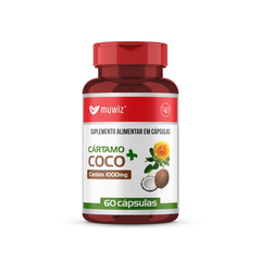 ÓLEO DE CÁRTAMO COM COCO 1000mg Muwiz 60 cápsulas