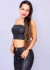 CONJUNTO FALDA Y CROPTOP PARÍS TIPO CUERO - Angie Moments