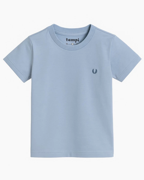 Camiseta Infantil Gola Redonda, Menino, Azul Claro, Fumpi - comprar online