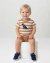 Conjunto infantil menino camiseta e short listras marrom - Quimby