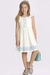 Vestido Infantil de alças, branco off, Alakazoo! Tam.6