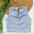 Blusa cropped infanto juvenil linho azul, Mundo Kids