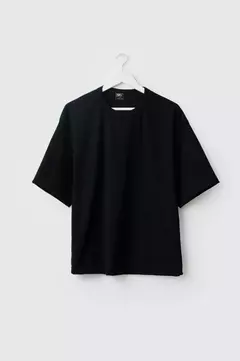 Remera Boxy Waffle Celeste - comprar online