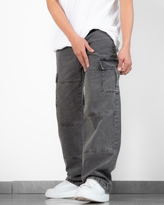 Jean Baggy Cargo Washed Gris