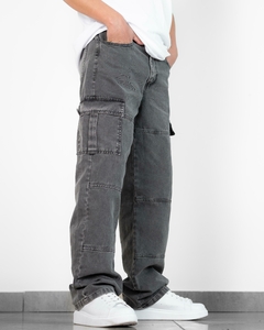 Jean Baggy Cargo Washed Gris - Proyecto Mara