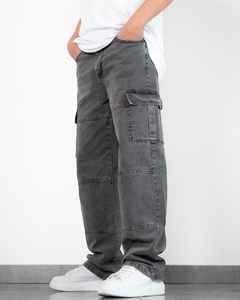 Jean Baggy Cargo Washed Gris - comprar online