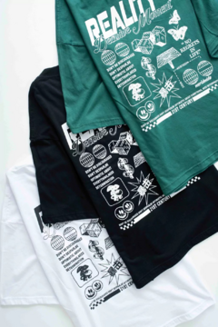 Remera Boxy Reality Blanco - Proyecto Mara