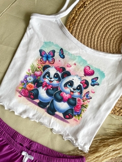 Baby-doll Virgínia slim - Pandas com borboletas - comprar online