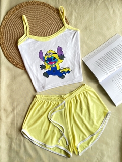 Babydoll Larissa Reto viés - Stitch e Minions - TRAP BOUTIQUE