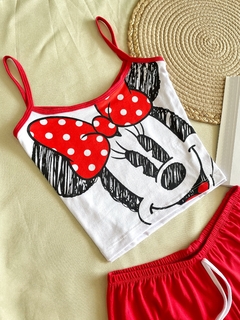 Babydoll Larissa Reto viés - Minnie vermelho - comprar online