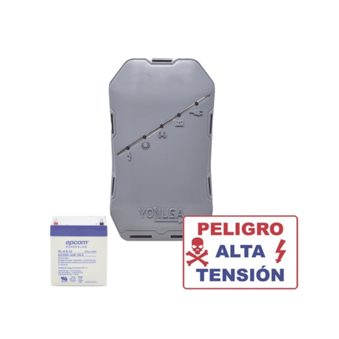 KIT deEnergizador 12,000Volts - .5 Joules / 500 Mts Lineales de Protección / Cercas Electrificadas / Llavero Incluido