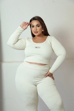 Conjunto Plus size canelado Premium 3D na internet