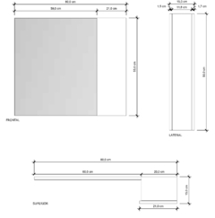 Espelheira Sisco 80 cm Venturi - Venturi Slate