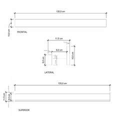 Porta Shampoo Linear 120cm Venturi - Venturi Slate