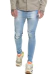 Calça Jeans Premium Delavé Azul Claro Elastano - OFFERT