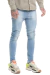 Calça Jeans Premium Delavé Azul Claro Elastano na internet