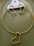 CONJUNTO BRINCO + COLAR ARO TRANCADO ORGANICO FOLHEADOS