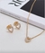 CONJUNTO CORACAO ZIRCONIAS. SEMIJOIA OURO 18K (40188) Cor do Banho:Dourado