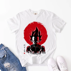 Vegeta frente a un círculo rojo estilo sol naciente japonés en internet