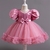 Vestido de princesa rosa fofo para bebé, Festa de casamento infantil, Vestido de formatura, Lantejoula infantil, 1 ° aniversário, Baptismo, Vestido de
