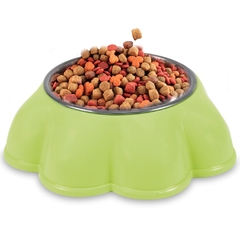 Tigela Comedor Bebedouro Ração Água para Gato e Cachorros Pequenos Plástico e Inox Pet 250ML
