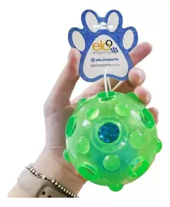 Brinquedo Para Cães Porta Petisco Ração Com Bola Led Pet Cor Verde