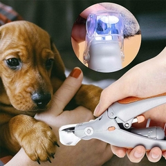 Aparador de unhas multifuncional para Pet com emissor de luz LED