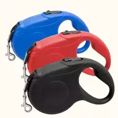 Guia De Passeio Retrátil 5 ou 3 metros para Pet Cachorro Botão De Controle Para Regulagem Segurança - comprar online