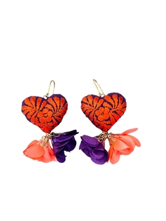 Corazón naranja doble flor