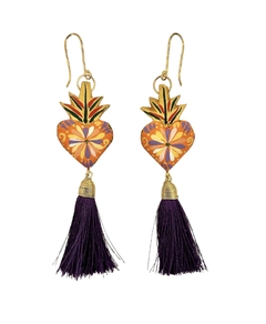 Sagrado Corazón Arete Naranja