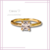 Anillo solitario corte princesa chico baño laminado 18k