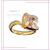Anillo solitario corte princesa grande baño laminado 18k