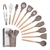 Kit C/12 Utensílios De Cozinha Silicone Cabo Madeira na internet