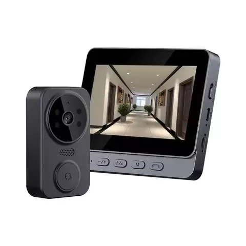Campainha de intercomunicação visual sem fio com tela IPS de 4,3 ''2.4G com te