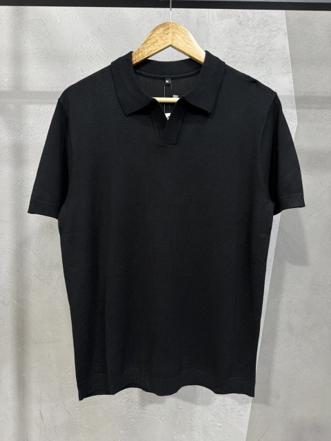 Polo Gola Italiana - Preta / Marrom
