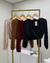 Cropped Alice Manga Longa Marsala - loja online