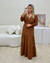 Vestido Manga Longa Marrom - comprar online