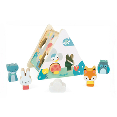 Caja con formas y animales del bosque