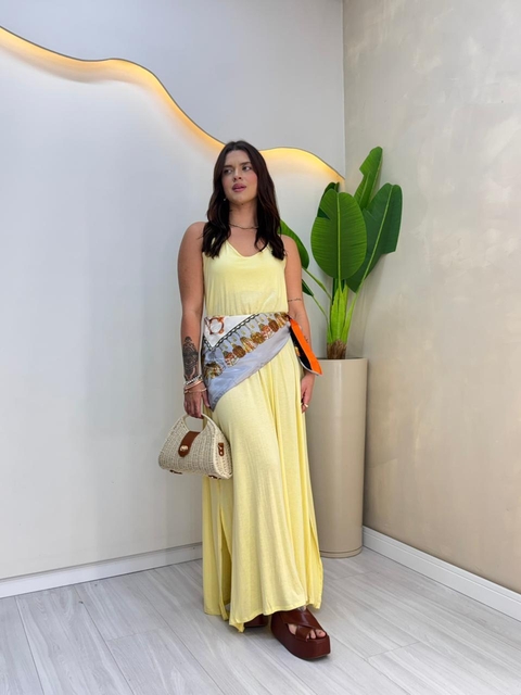 Vestido longo em malha