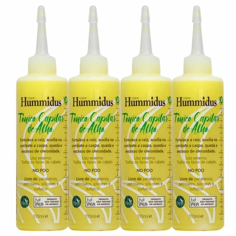 Kit 04 Tônicos de Alho Fortalecimento 110ml Hummidus