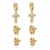 Trio de Brincos Argolas Cruz Radiance -